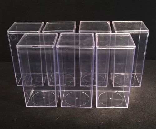 7 ACRYLIC DISPLAY CASES  BEANIE BABY DOLL ACTION FIGURE CRAFTS 8&#034; x 4&#034; x 4&#034;