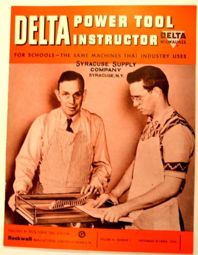 DELTA POWER TOOL INSTRUCTOR: for schools v.4 n.1 1953 #RR24 projects scroll saw