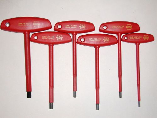 Wiha 6 pc insulated t-handle inch hex tool set 33490 for sale