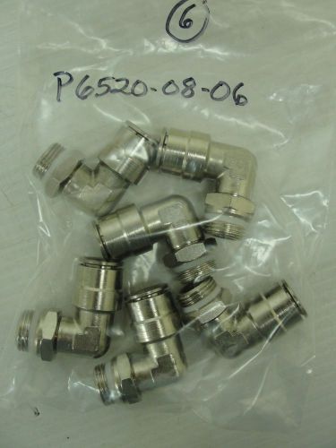 New Camozzi, Male Swivel Elbow, P6520-08-06, 1/2&#034; tubing, 3/8&#034; NPTF, (LOT OF 6)