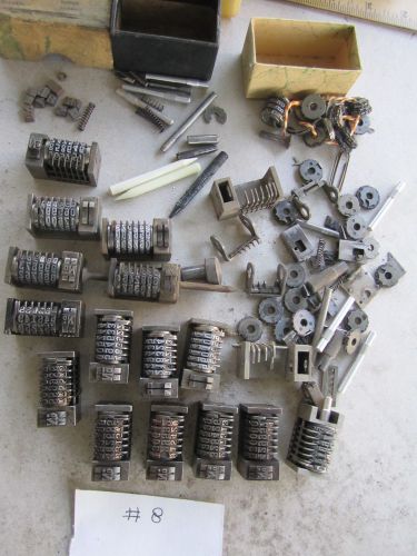 Letterpress Numbering Machines,  PARTS LOT  Identify in pictures.  #8 PARTS LOT