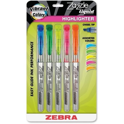 Zebra Pen Z-HL 77005 Highlighter - Chisel - Assorted - 5 / Pack - ZEB77005