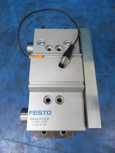 Festo mn: dmf-80-25-p-a-6f 170885 w908 guide cylinder w/ ifm mk5107 sensor for sale