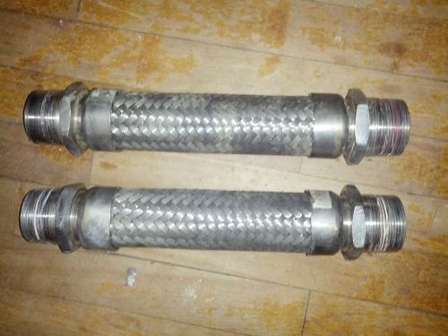 Two stainless flexible braided hose 1-1/4&#034; x 12&#039;&#039;