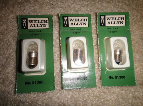 Qty 3 of Welch Allyn 01300 Bulb, NEW in WA Packaging. Medical lamp GENUINE