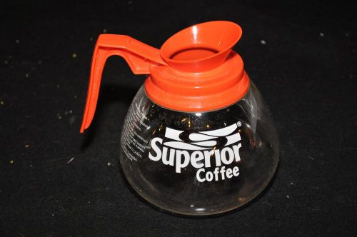 Superior 12 Cup Coffee Pot Commercial Glass Pot BUNN Airpot Decaf Orange MINT!!!