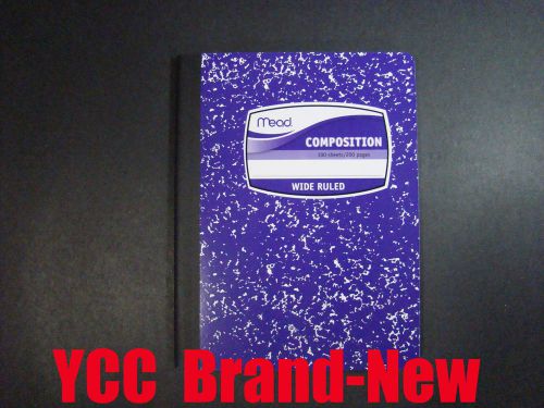 Mead Composition Book,100 sheets,Wide Ruled,Purple Marble Cover,9.75x7.5in,1 pk