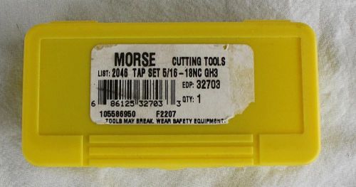 Morse cutting tools 2046 series 5/16&#034; - 18 unc bright high speed steel 3 piece for sale