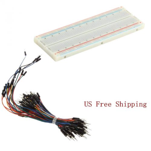 MB-102 830 Point Prototype PCB Breadboard+65pcs Jump Cable Wires OR