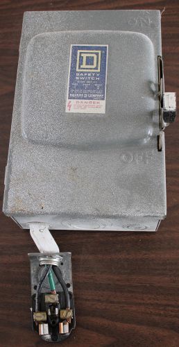 Square D D-222-N Safety Swich Disconnect Fusible 60 AMP 240 VAC Used Series E1