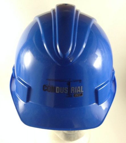 @ Condustrial Inc Hard Hat Helmet Jackson Safety Blue Charger Size Medium Used