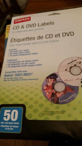 Staples CD/DVD Labels, 50/Pack