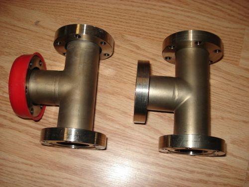 (2) high vacuum pump research chamber valve 3 way for sale