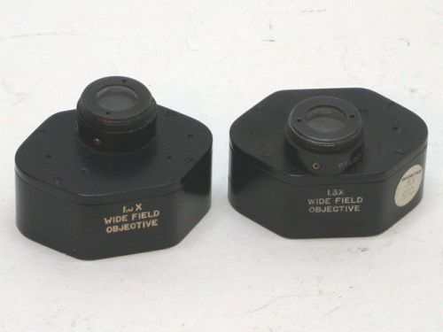 PAIR of 1.3x  WIDE FIELD  LWD   MICROSCOPE  OBJECTIVES. Very rare item.