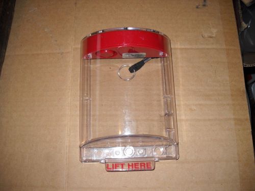 Sti sti6600is mini stopper ii w/ horn fire pull station cover flush mount red for sale
