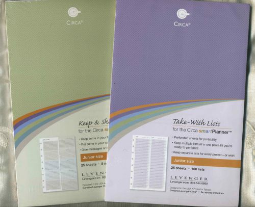 By Levenger-Circa smartPlanner (2) Pads - JUNIOR- Keep &amp; Share-Lists,-NEW-sealed