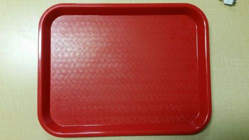 24 CARLISLE 14x10 RED SERVING TRAYS CAFETERIA/ RESTAURANT/LUNCH/FAST FOOD
