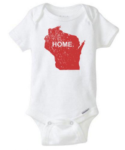 Wisconsin home state onesie (distressed print) for sale