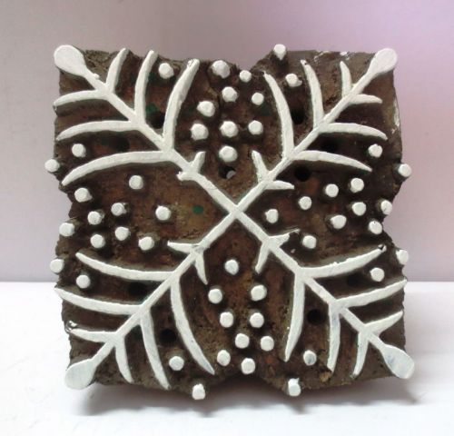 WOODEN HAND CARVED TEXTILE PRINT FABRIC CLAY BATIK BLOCK STAMP CARVING DESIGN 02