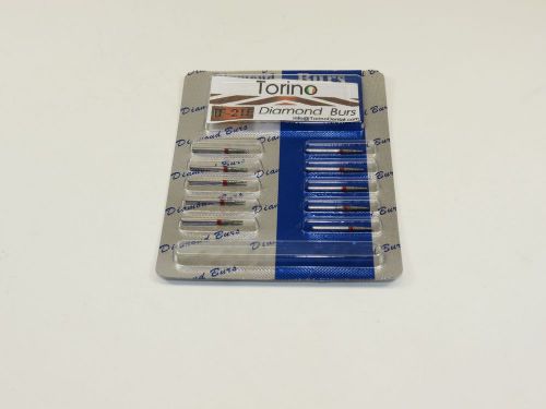 Dental Diamond Burs Conical Trunk Fine Lab TF-21F FG Set /1 Pack 10 Pcs TORINO