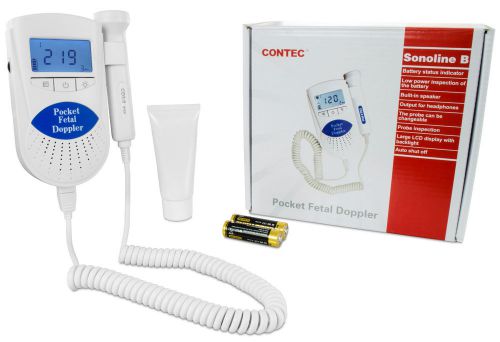 Contec Sonoline B Pocket Fetal Heart Doppler CE FDA Approved LCD Gel + Batteries