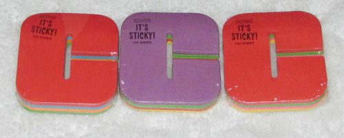 New! lot of 3 colorbok it&#039;s sticky! sticky note pads alphabet letter c 2-1/2&#034; for sale