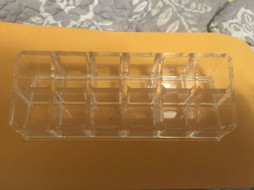 Container Store Lipstick Acrylic Organizer Tray Clear Riser Holds 12