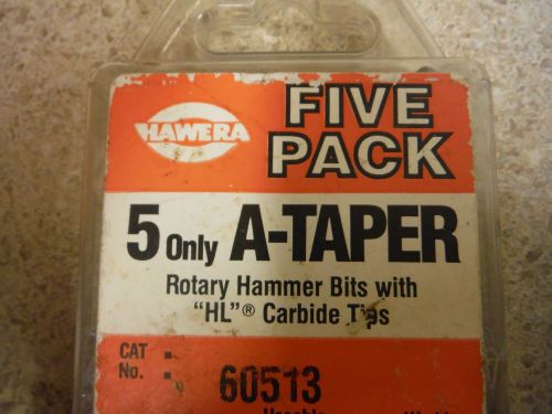 5 hammer drill bits with &#034;HL&#034; carbide tips. 60513  made in Germany! 1/4 inch