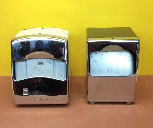 Vintage Metal Napkin Dispenser Erving Holder Chrome Lot of 2