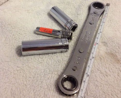 SNAP-ON R1618A RATCHET WRENCH 1/2&#034; &amp; 9/16&#034;, SOCKETS SF181, SF161, SF101. USA