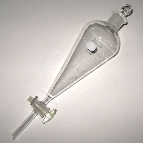 $189 Value 250 mL Corning Pyrex Separatory Funnel with Glass Plug Stopcock
