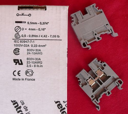 Entrelec by abb m4/6 screw clamp terminal blocks 4mm 011511607 (50 pack) for sale