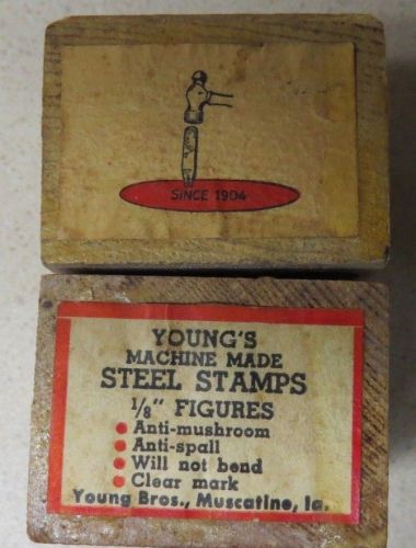 Vintage Young&#039;s 1/8&#034; Steel Number Stamp Set