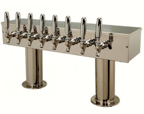 Draft beer tower -double pedestal- 8 faucets -stainless steel- air cooled (new!) for sale