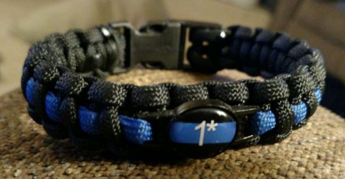 Law Enforcement Thin Blue Line Survivor Cord Bracelet