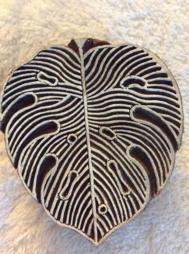 Wooden Indian Textile Printing Blocks Leaf