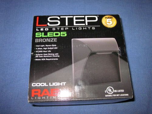 RAB LED Steplight 5W 5 Watt Square Step Light Fixture Bronze SLED5 / LSTEP