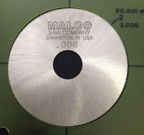 Malco Jewelry 2 x 0.006 x 1/2 220T HS Slitting Slotting Saw