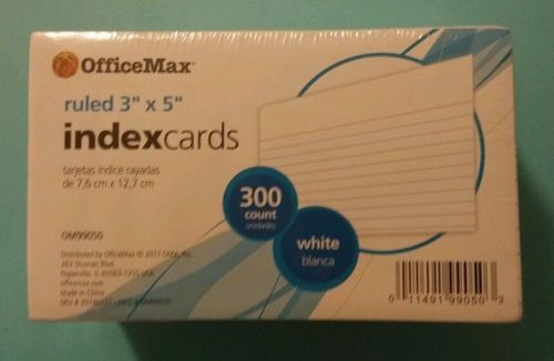 OfficeMax Ruled White Index Cards - 3 in x 5 in - 300 Count - 3 x 5
