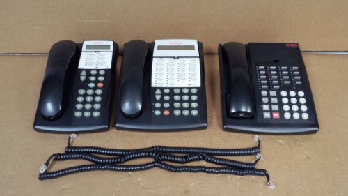 Lot of 3 Avaya Partner 18D 6D Black Business Phones