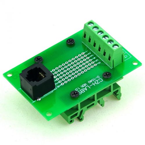 RJ11/RJ12 6P6C Interface Module with Simple DIN Rail Mounting feet,Vertical Jack