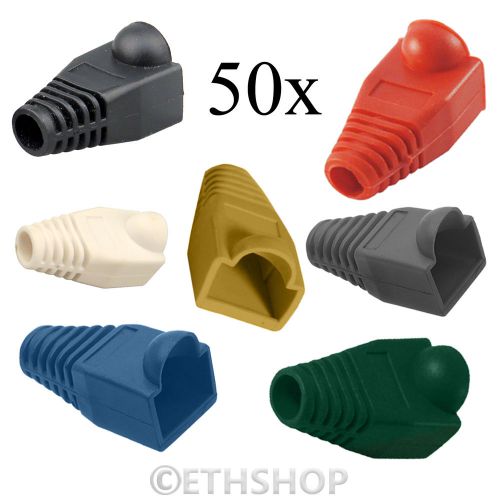 50x rj45 cat 5e cat 6 6e ethernet lan network cable end connector cover boots uk for sale