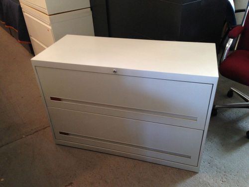 2 DRAWER LATERAL SIZE FILE CABINET by HASKELL OF PITTSBURGH, INC w/ LOCK &amp; KEY