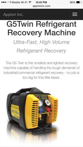 NEVER EVEN OPENED! APPION G5-TWIN REFRIGERANT RECOVERY MACHINE