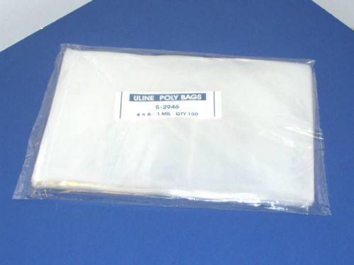 100 POLY BAGS 4 x 6 OPEN TOP CLEAR PLASTIC 1 MIL 4x6