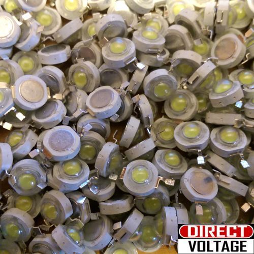 25 pcs warm white led light lamp emitters 2 terminals soldering lug 1w 110-120lm for sale
