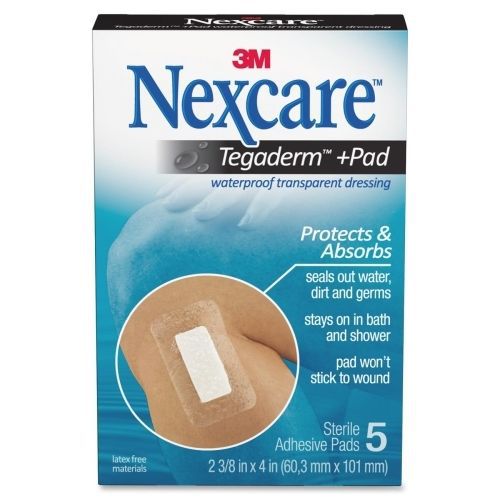 Nexcare Waterproof Sterile Transparent Bandages -2.38&#034;x4&#034; - 5/Box  - MMMH3584