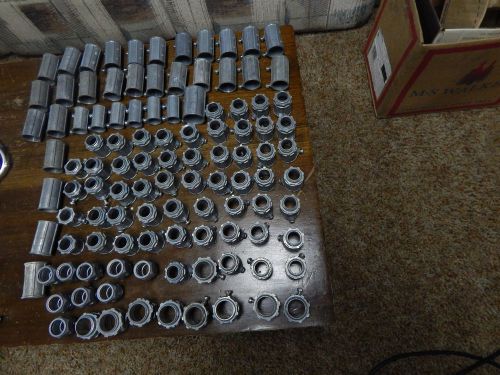 Electrical Tubing Fittings, 1/2&#034;, 3/4&#034; and 1&#034; lot of 106 pcs