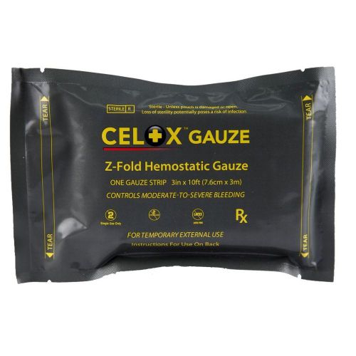 Celox Z-Fold Gauze 10ft Stop Bleeding Fast Trauma Bandage First Aid Military
