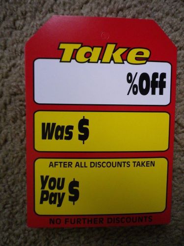 JUMBO LOT OF 75 RETAIL STORE % OFF  SALE SIGNS!